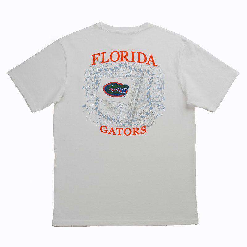 University of Florida Flag Tee Shirt in White by Southern Tide - Country Club Prep