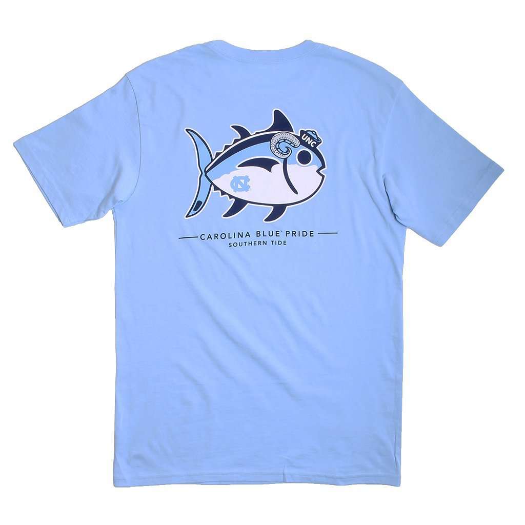 University of North Carolina Mascot Skipjack T-Shirt in Tide Blue by Southern Tide - Country Club Prep