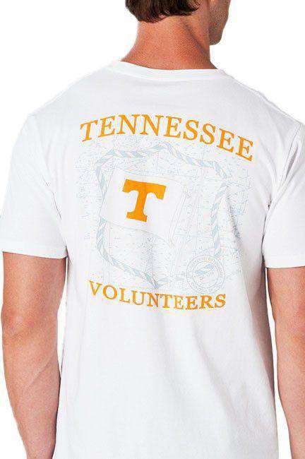 University of Tennessee Flag Tee Shirt in White by Southern Tide - Country Club Prep