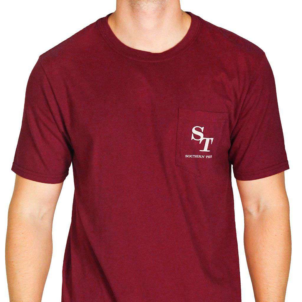 University Outline Pocket Tee in Chianti by Southern Tide - Country Club Prep