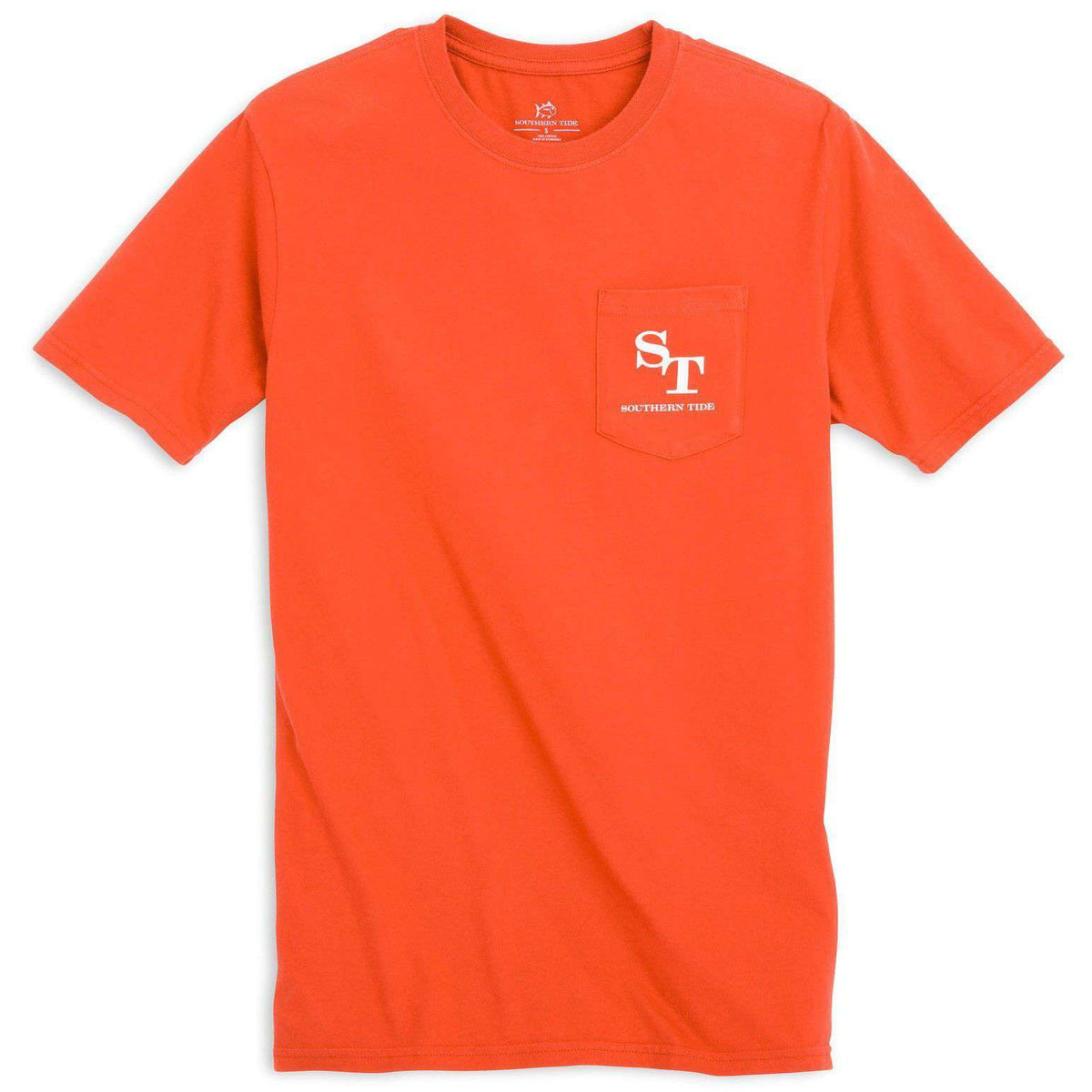 University Outline Pocket Tee in Endzone Orange by Southern Tide - Country Club Prep