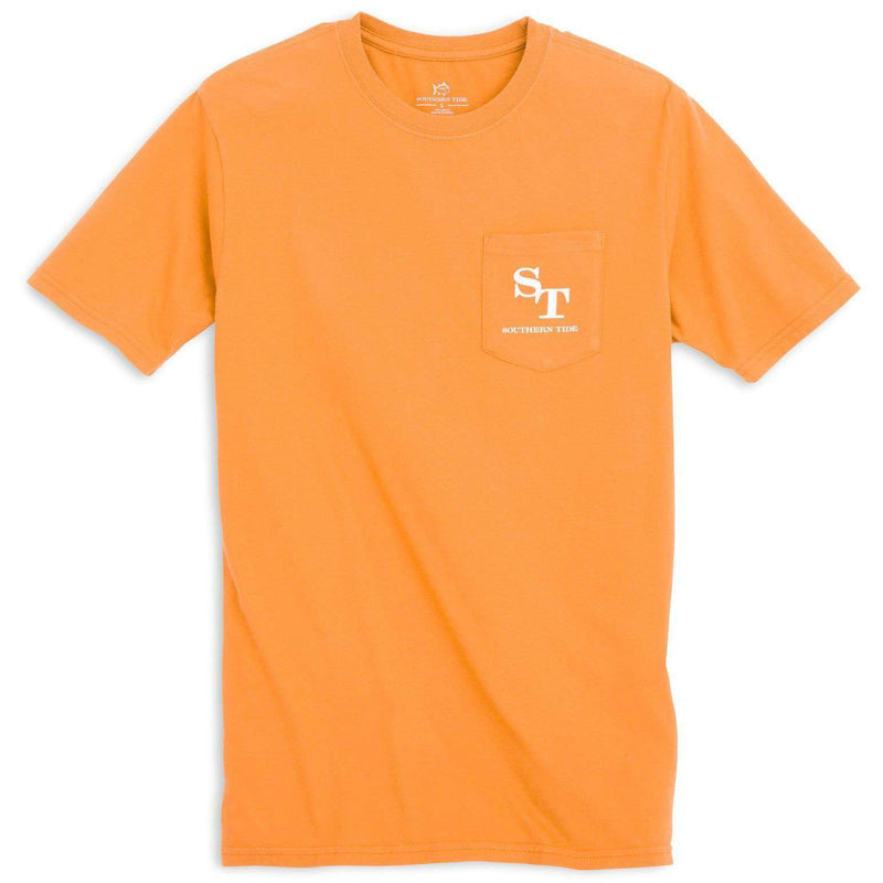 University Outline Pocket Tee in Rocky Top Orange by Southern Tide - Country Club Prep