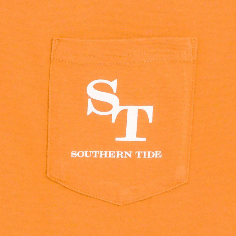 University Outline Pocket Tee in Rocky Top Orange by Southern Tide - Country Club Prep