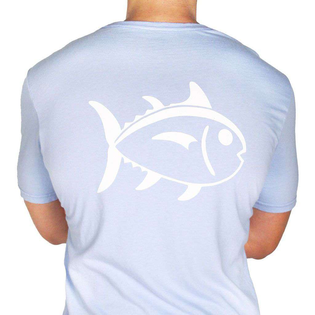 University Outline Pocket Tee in True Blue by Southern Tide - Country Club Prep