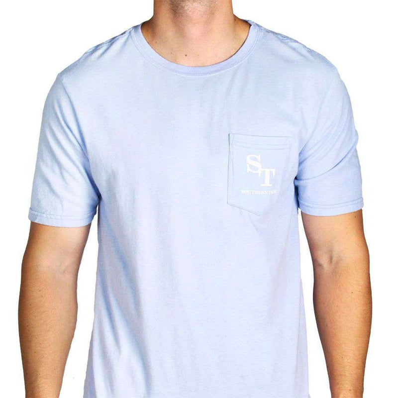 University Outline Pocket Tee in True Blue by Southern Tide - Country Club Prep