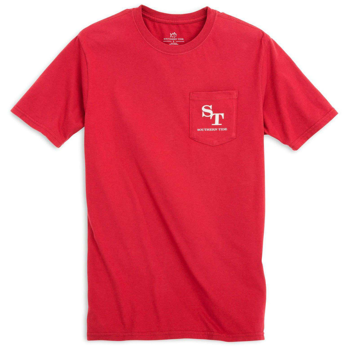 University Outline Pocket Tee in Varisty Red by Southern Tide - Country Club Prep