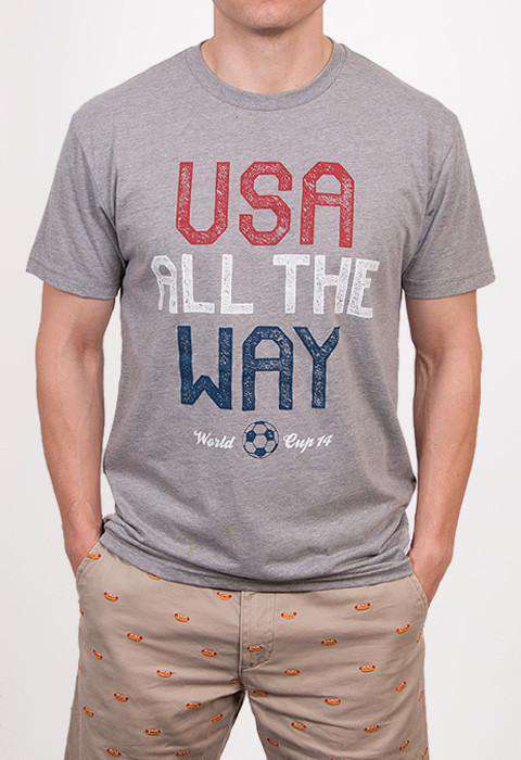 USA All the Way Vintage Tee in Dark Heather Gray by Rowdy Gentleman - Country Club Prep