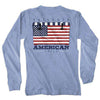 USA Flag Cooler Long Sleeve Tee in Washed Denim by Live Oak - Country Club Prep