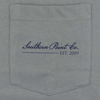 USA SPC State Line Tee in Ocean Grey/Green by Southern Point Co. - Country Club Prep