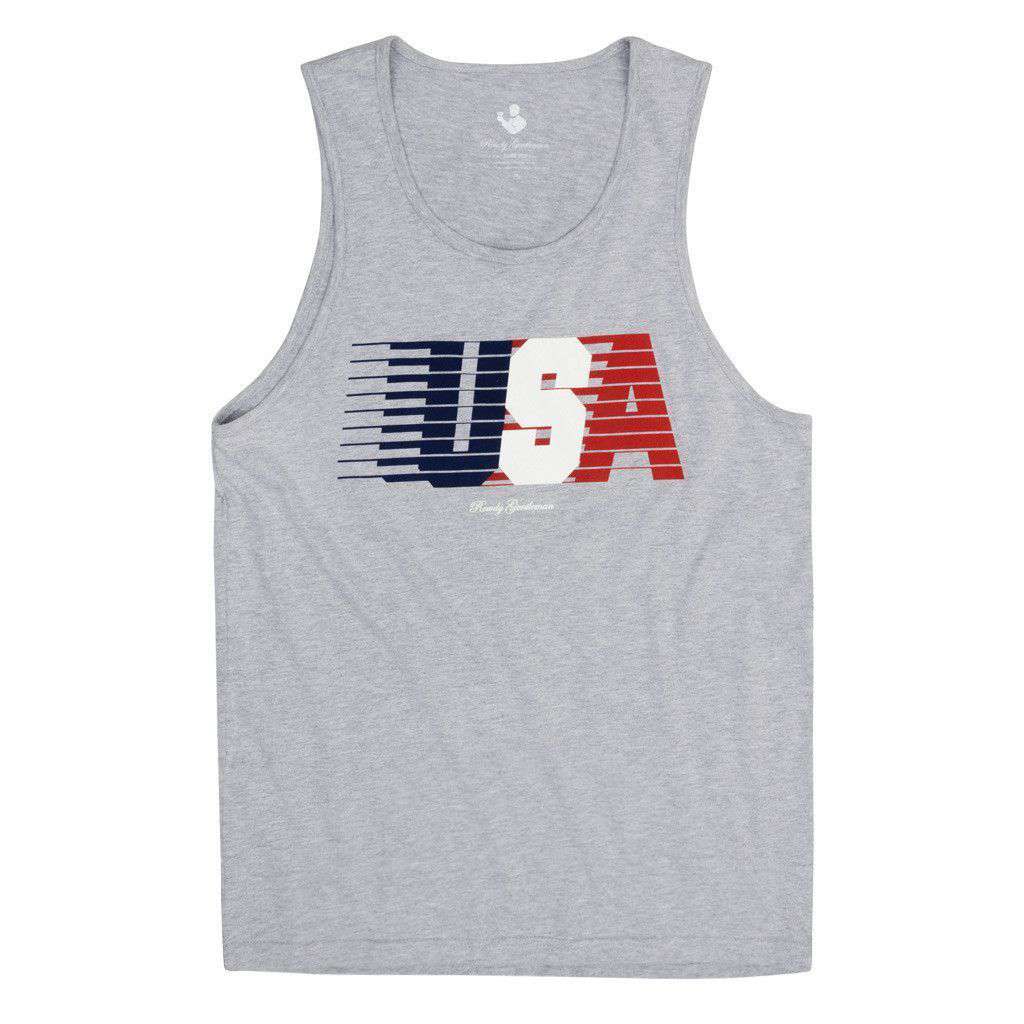 USA Streaking Tank Top in Dark Grey by Rowdy Gentleman - Country Club Prep