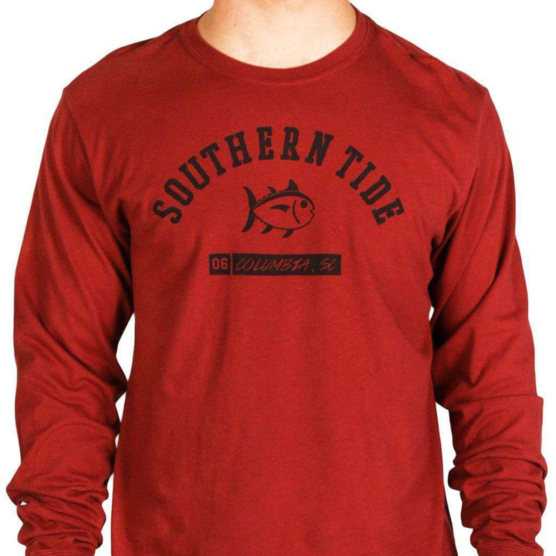 USC Long Sleeve Campus Tee in Garnet by Southern Tide - Country Club Prep