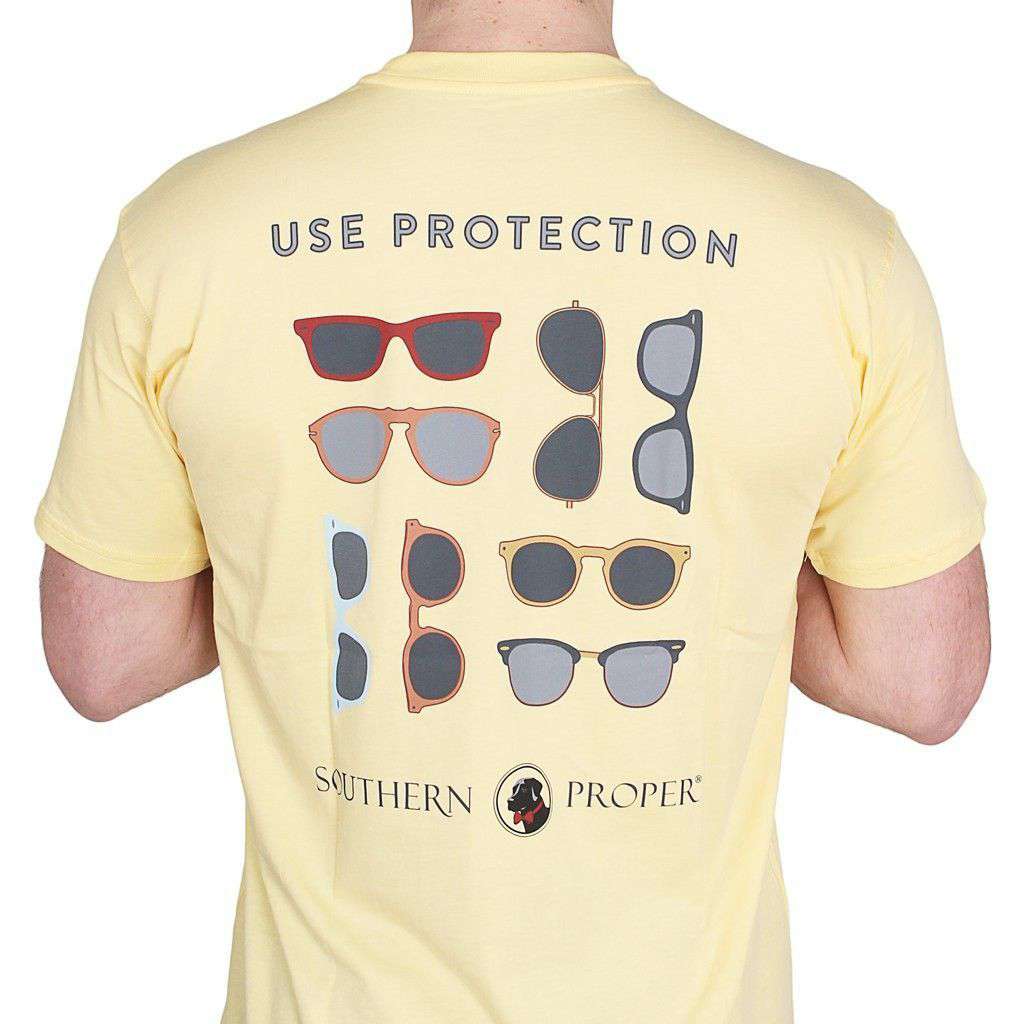 Use Protection Tee in Yellow by Southern Proper - Country Club Prep