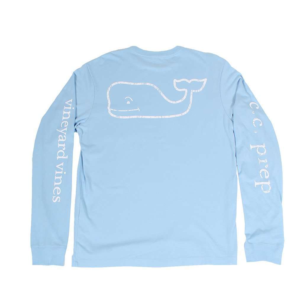 Vintage Whale CC Prep Long Sleeve Tee Shirt in Jake Blue by Vineyard Vines - Country Club Prep