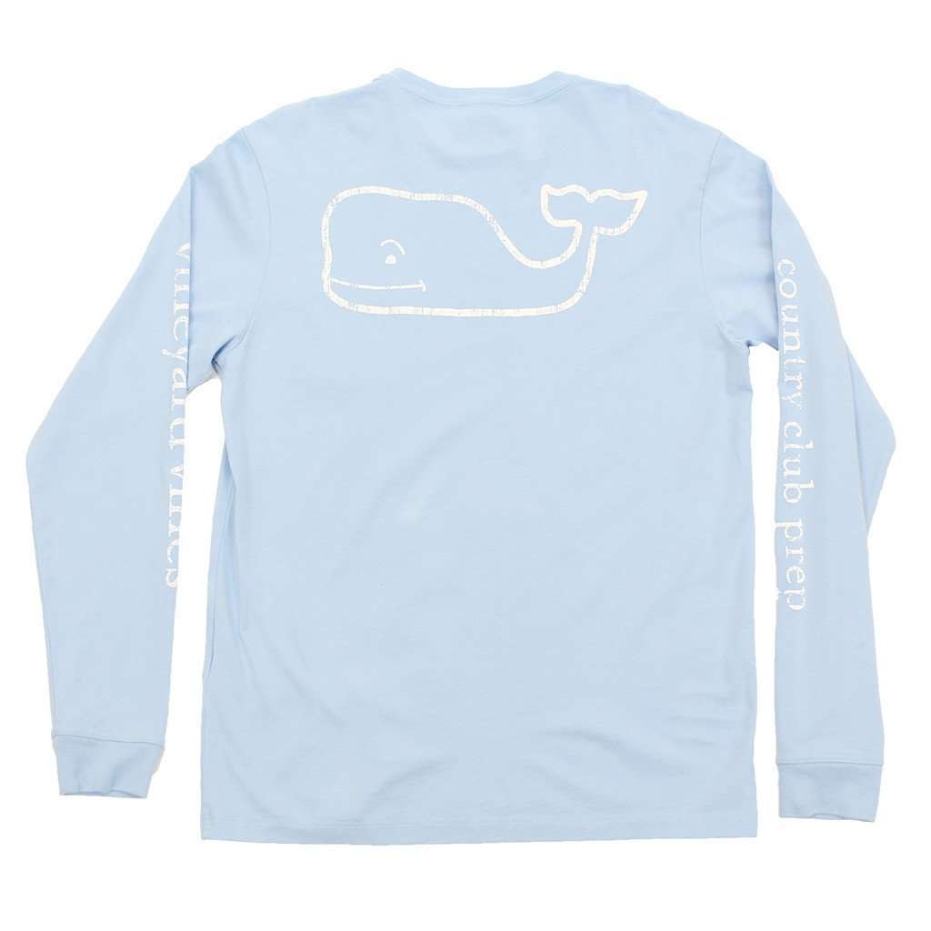 Vintage Whale Country Club Prep Long Sleeve Tee in Jake Blue by Vineyard Vines - Country Club Prep