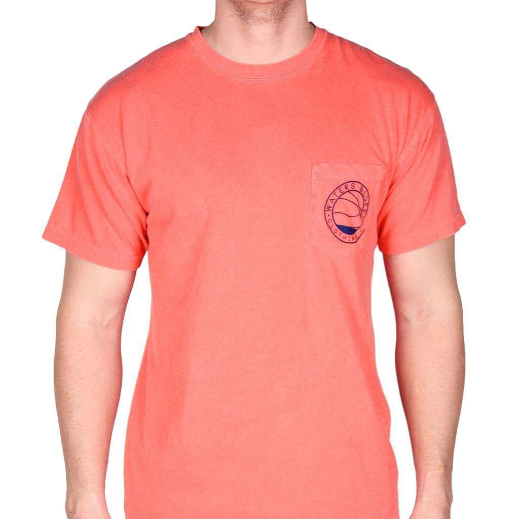 Wave Tee Shirt in Watermelon Red by Waters Bluff - Country Club Prep