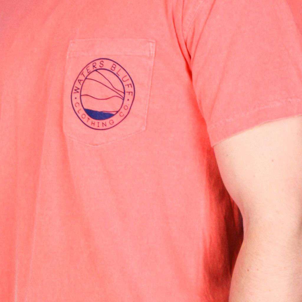 Wave Tee Shirt in Watermelon Red by Waters Bluff - Country Club Prep