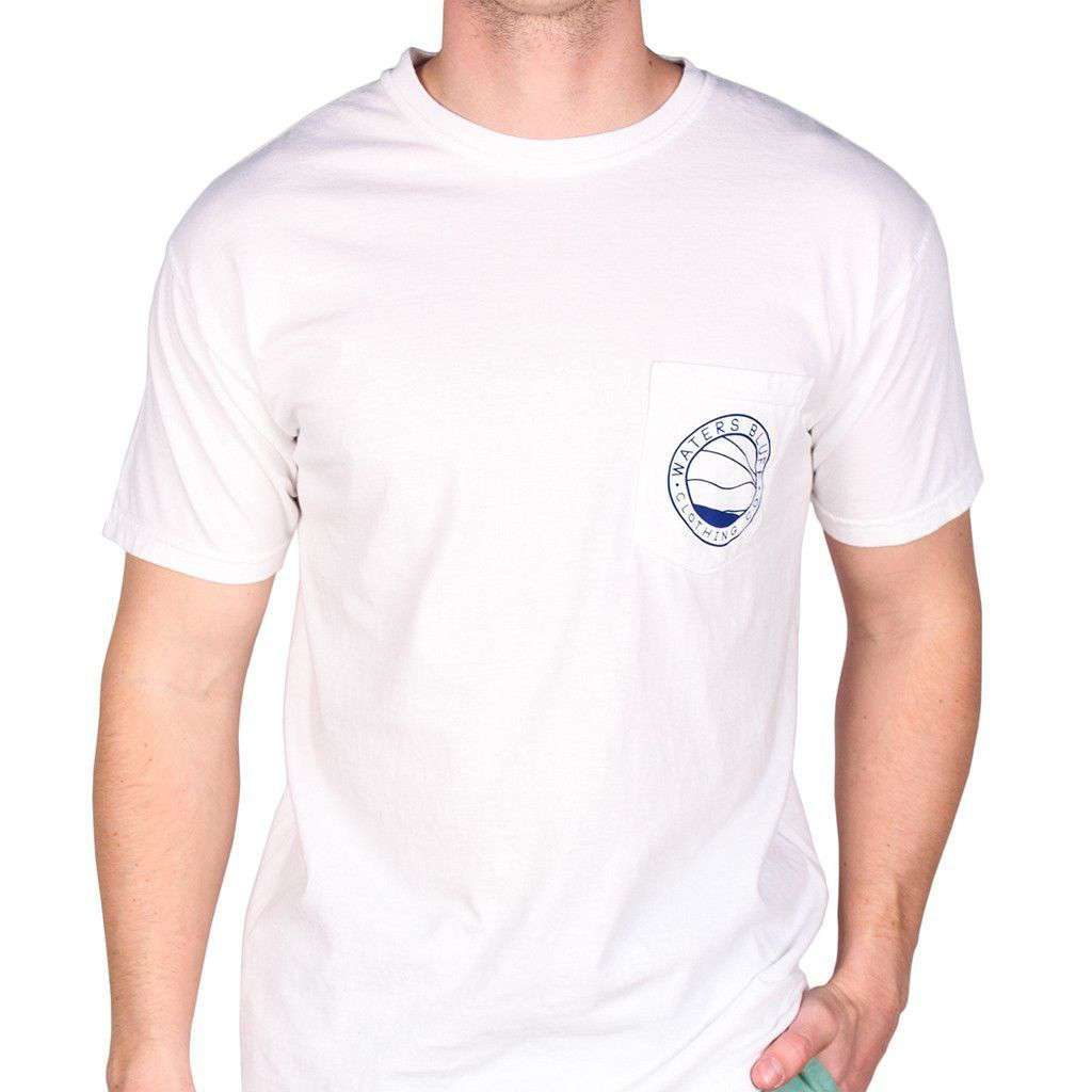 Wave Tee Shirt in White by Waters Bluff - Country Club Prep