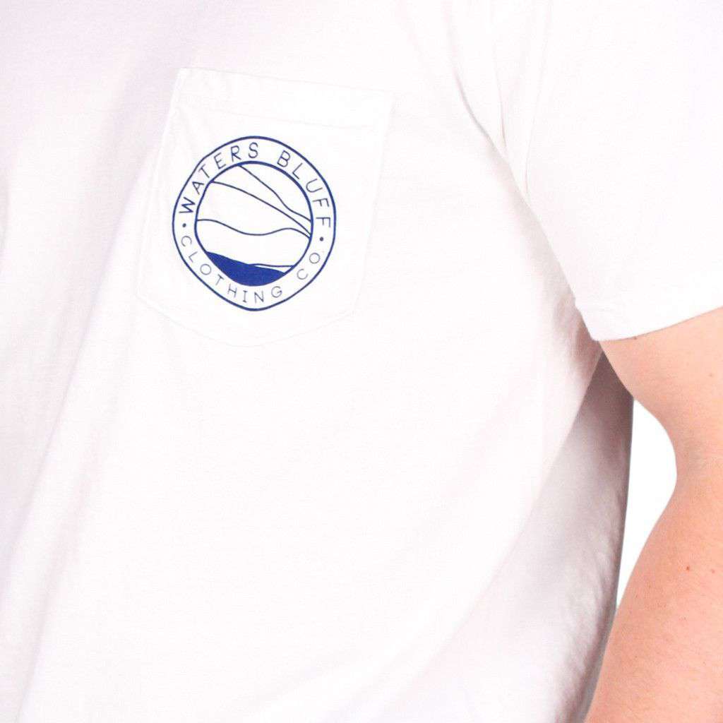 Wave Tee Shirt in White by Waters Bluff - Country Club Prep