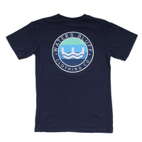 Wavy Tee Shirt in Navy by Waters Bluff - Country Club Prep