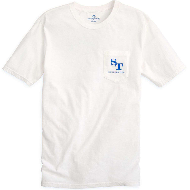 Weathered Skipjack Tee Shirt in Classic White by Southern Tide - Country Club Prep