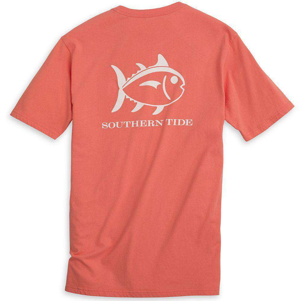 Weathered Skipjack Tee Shirt in Nautical Orange by Southern Tide - Country Club Prep