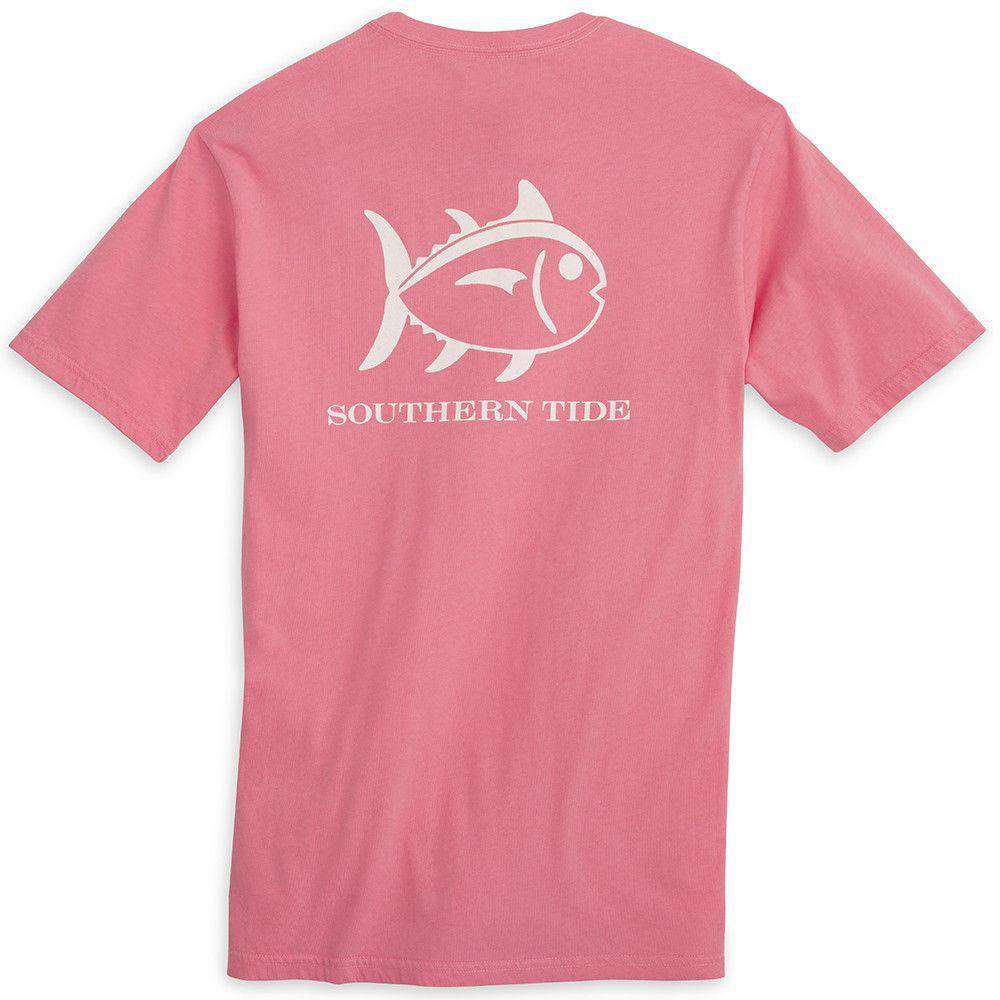 Weathered Skipjack Tee Shirt in Pink Coral by Southern Tide - Country Club Prep