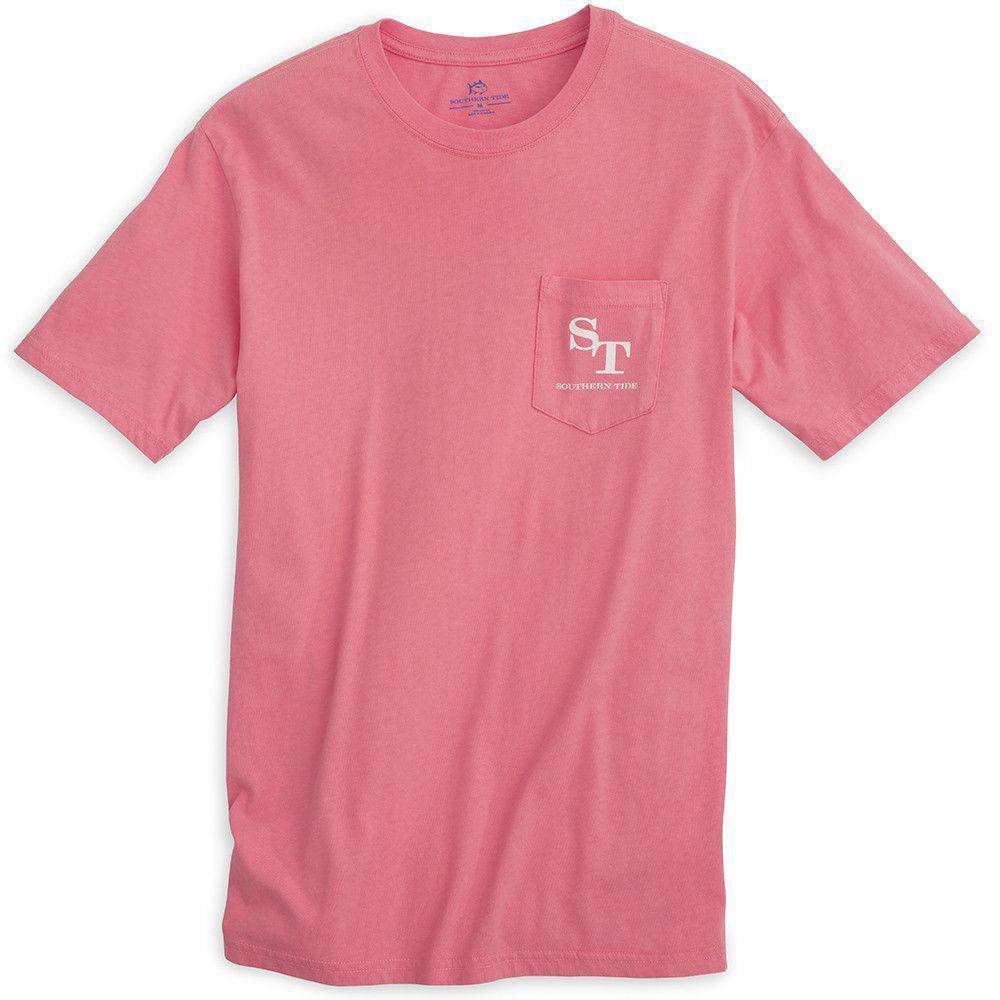 Weathered Skipjack Tee Shirt in Pink Coral by Southern Tide - Country Club Prep