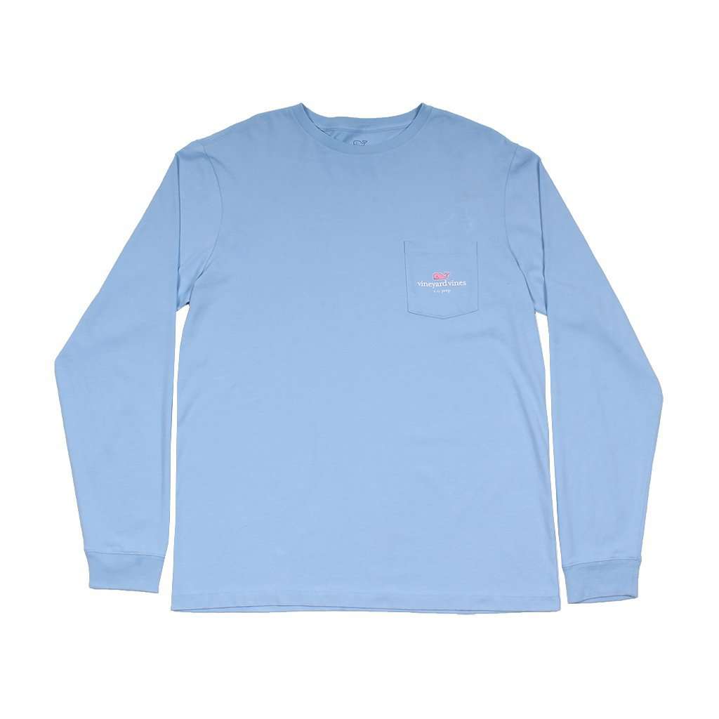Vineyard Vines Whale Line Prep Long Sleeve Tee in Jake Blue