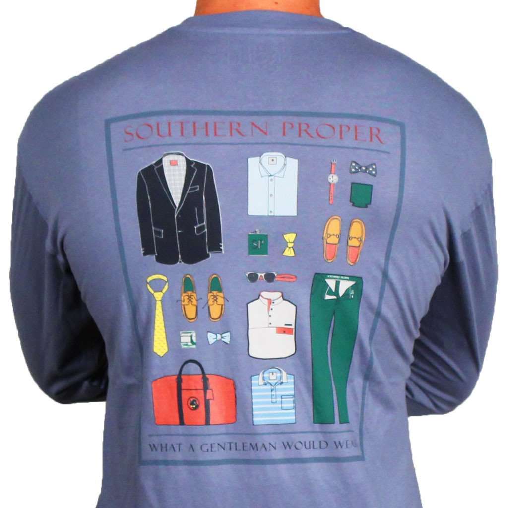 What A Gentleman Would Wear Long Sleeve Tee in Navy by Southern Proper - Country Club Prep