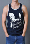 What Would George Do? Tank Top in Navy by Rowdy Gentleman - Country Club Prep