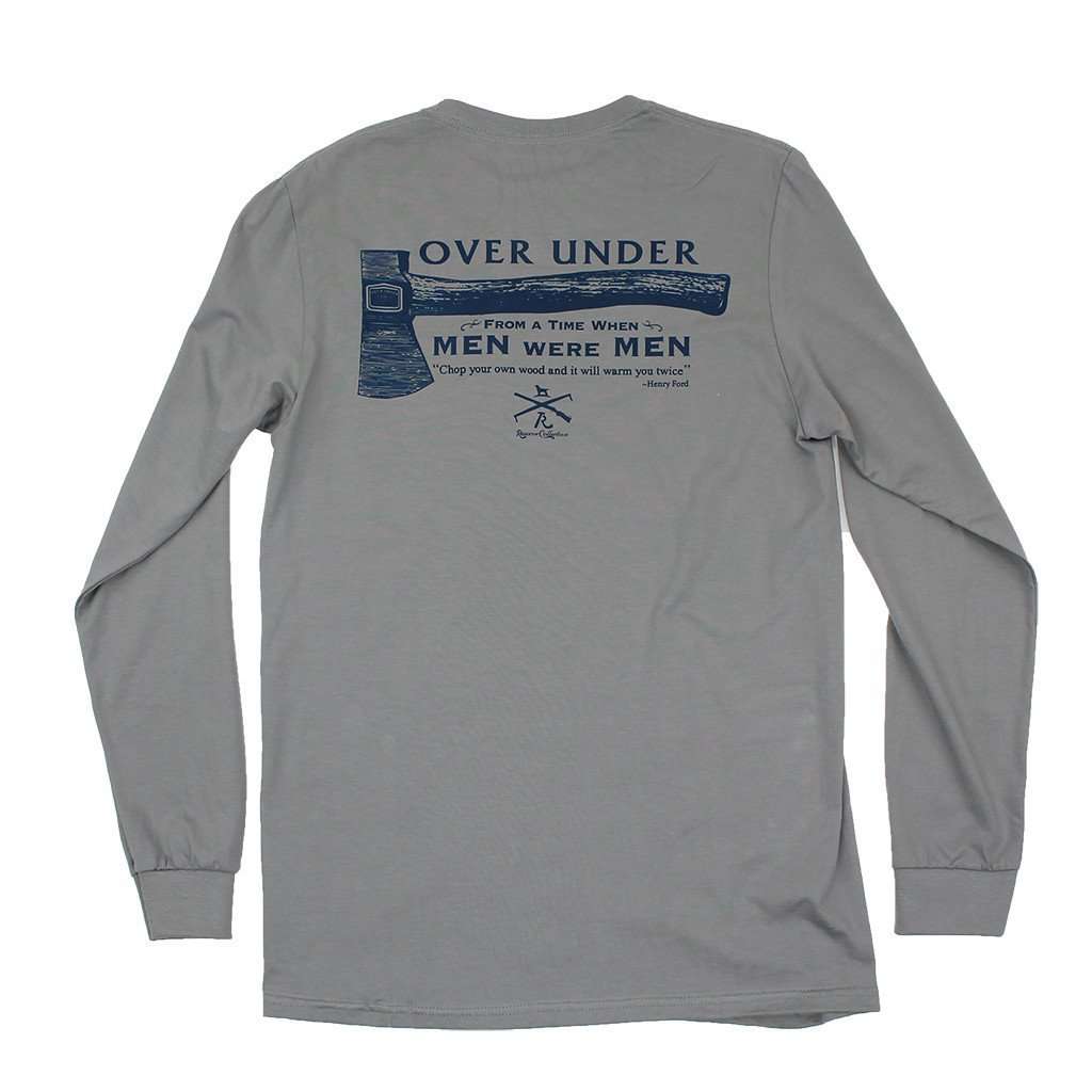 When Men Were Men Long Sleeve Tee in Hurricane Grey by Over Under Clothing - Country Club Prep