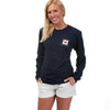 Whiskey Flag  Long Sleeve Tee Shirt in Navy by Anchored Style - Country Club Prep