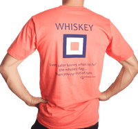 Whiskey Flag Tee Shirt in Coral by Anchored Style - Country Club Prep