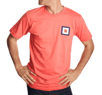 Whiskey Flag Tee Shirt in Coral by Anchored Style - Country Club Prep