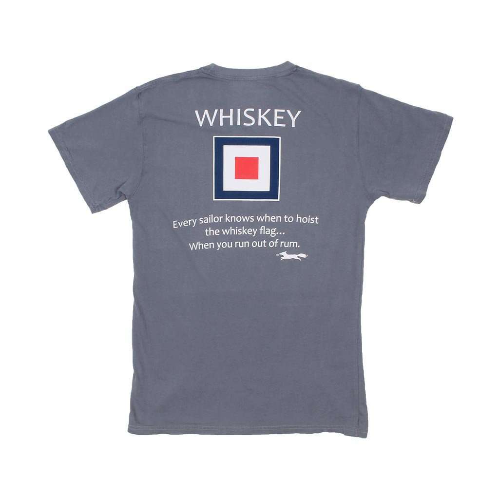 Whiskey Flag Tee Shirt in Granite by Country Club Prep - Country Club Prep