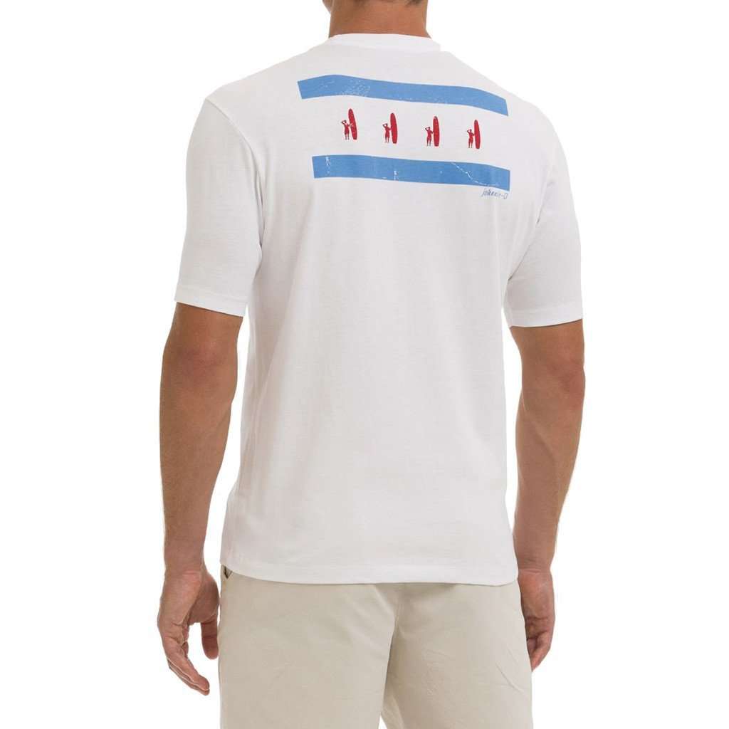 Windy City Pocket Tee Shirt in White by Johnnie-O - Country Club Prep