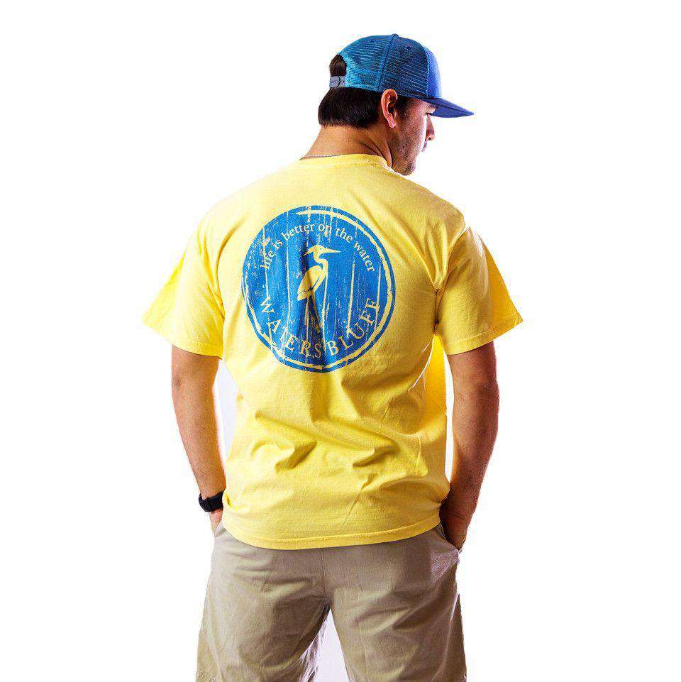 Wood Grain Tee Shirt in Butter Yellow by Waters Bluff - Country Club Prep