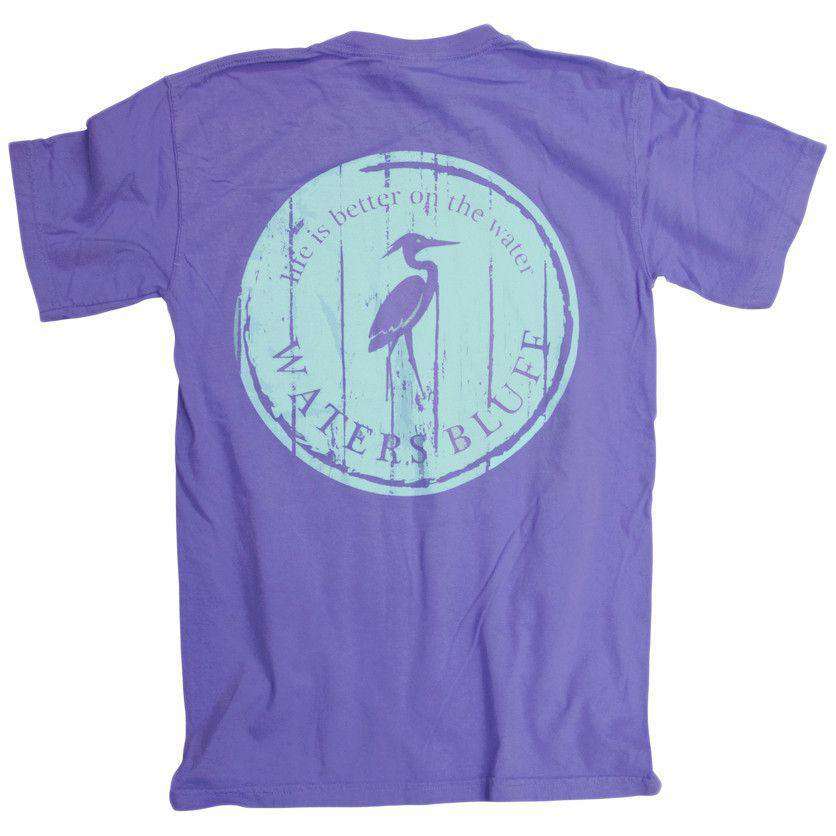 Wood Grain Tee Shirt in Mystic Blue by Waters Bluff - Country Club Prep