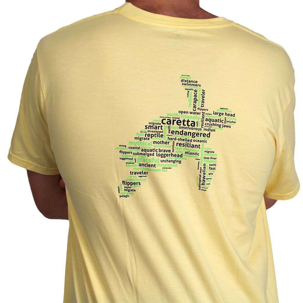 Word Soup Pocket Tee in Sunny Day Yellow by Loggerhead Apparel - Country Club Prep
