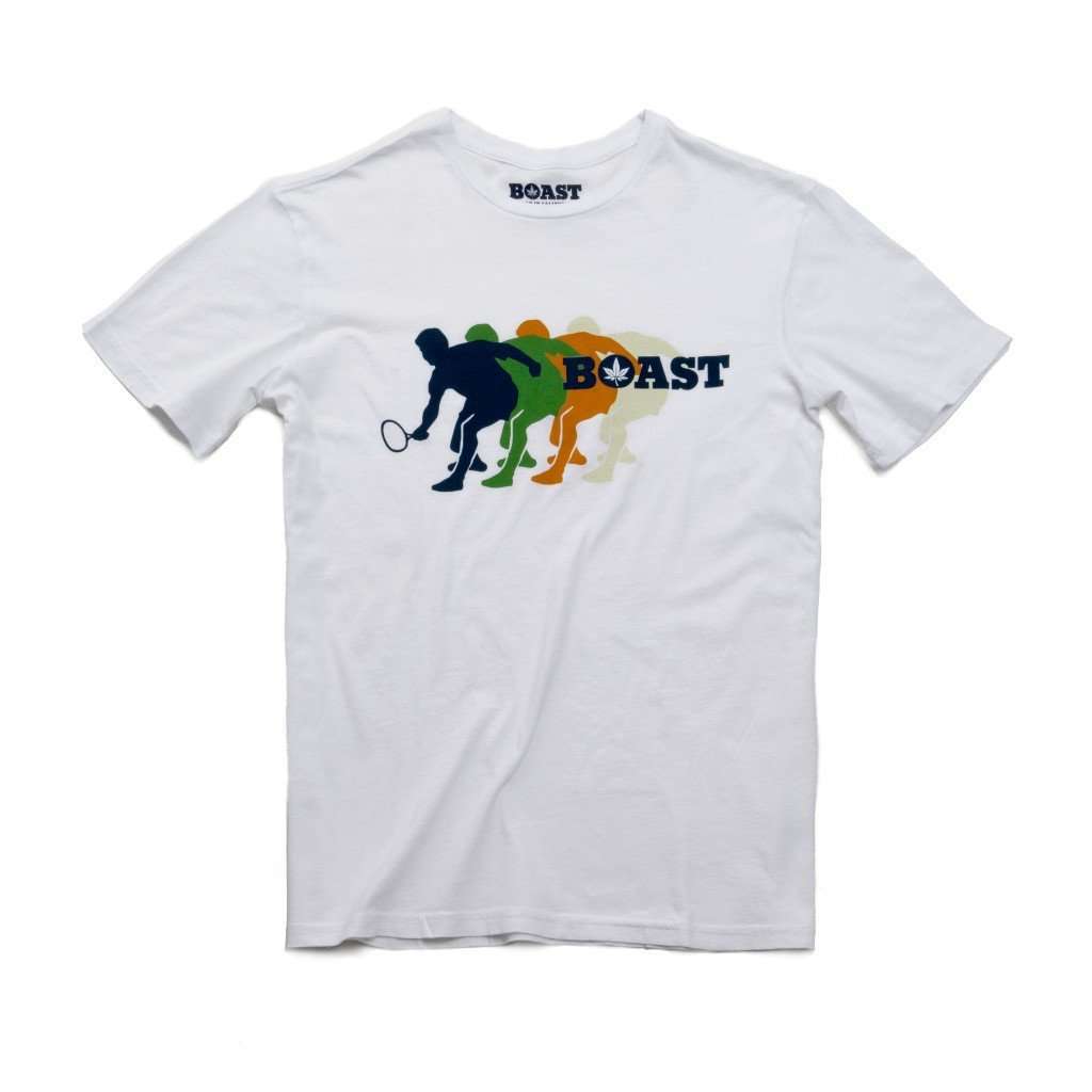 Wordmark Silhouette Tee in White by Boast - Country Club Prep