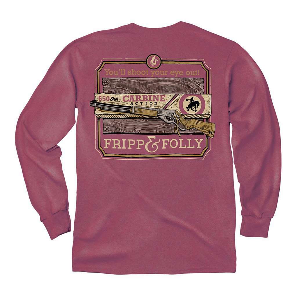 You'll Shoot Your Eye Out Long Sleeve Tee in Brick by Fripp & Folly - Country Club Prep