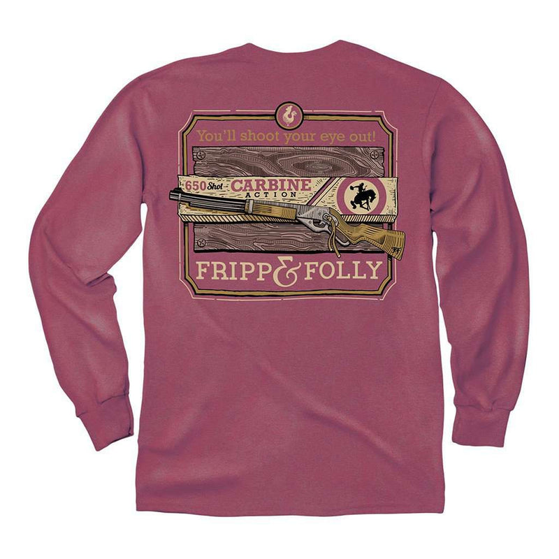 You'll Shoot Your Eye Out Long Sleeve Tee in Brick by Fripp & Folly - Country Club Prep