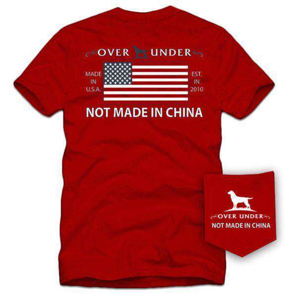 Youth Not Made In China Tee in Regatta Red by Over Under Clothing - Country Club Prep