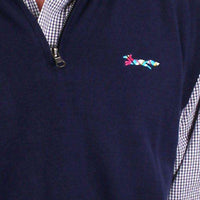 1/4 Zip Sweater Vest in Navy by Country Club Prep - Country Club Prep