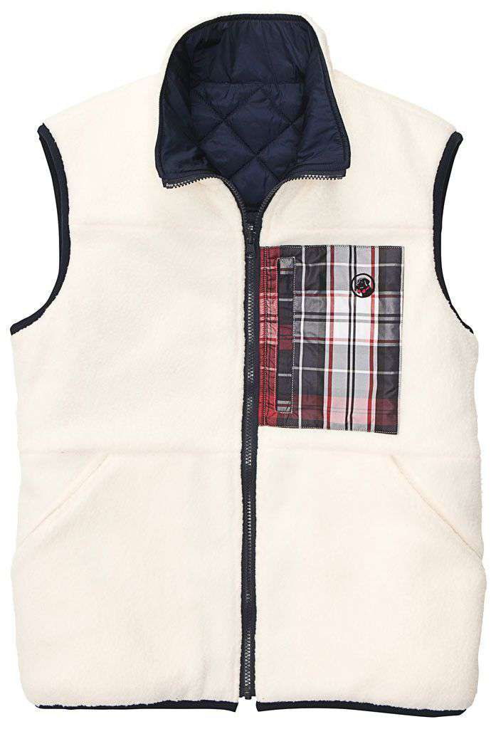 All Prep Reversible Vest in Cream by Southern Proper - Country Club Prep