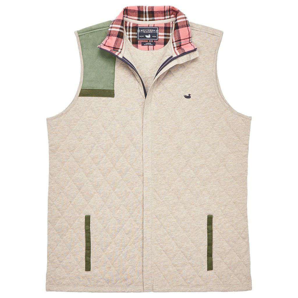 Carlyle Sporting Vest in Heathered Burnt Taupe by Southern Marsh - Country Club Prep