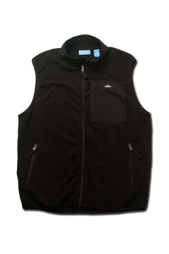 Fleece Vest in Black by Coast - Country Club Prep
