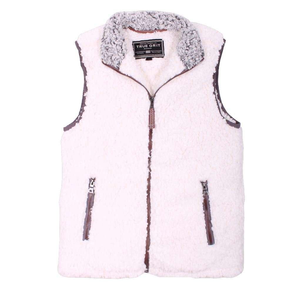 Frosty Tipped Double Up Vest in Ivory by True Grit - Country Club Prep