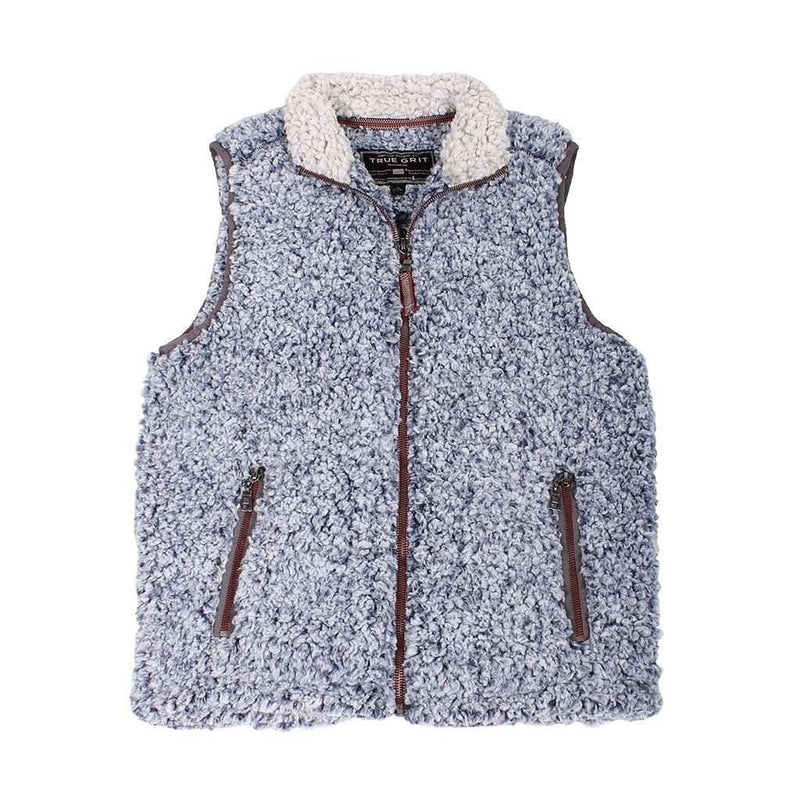Frosty Tipped Double Up Vest in Vintage Blue by True Grit - Country Club Prep