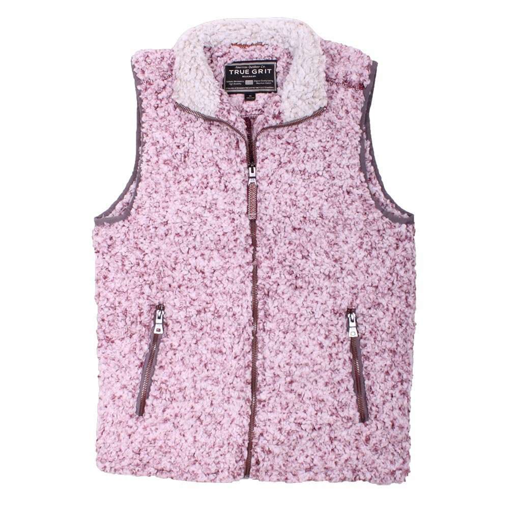 Frosty Tipped Double Up Vest in Vintage Wine by True Grit - Country Club Prep